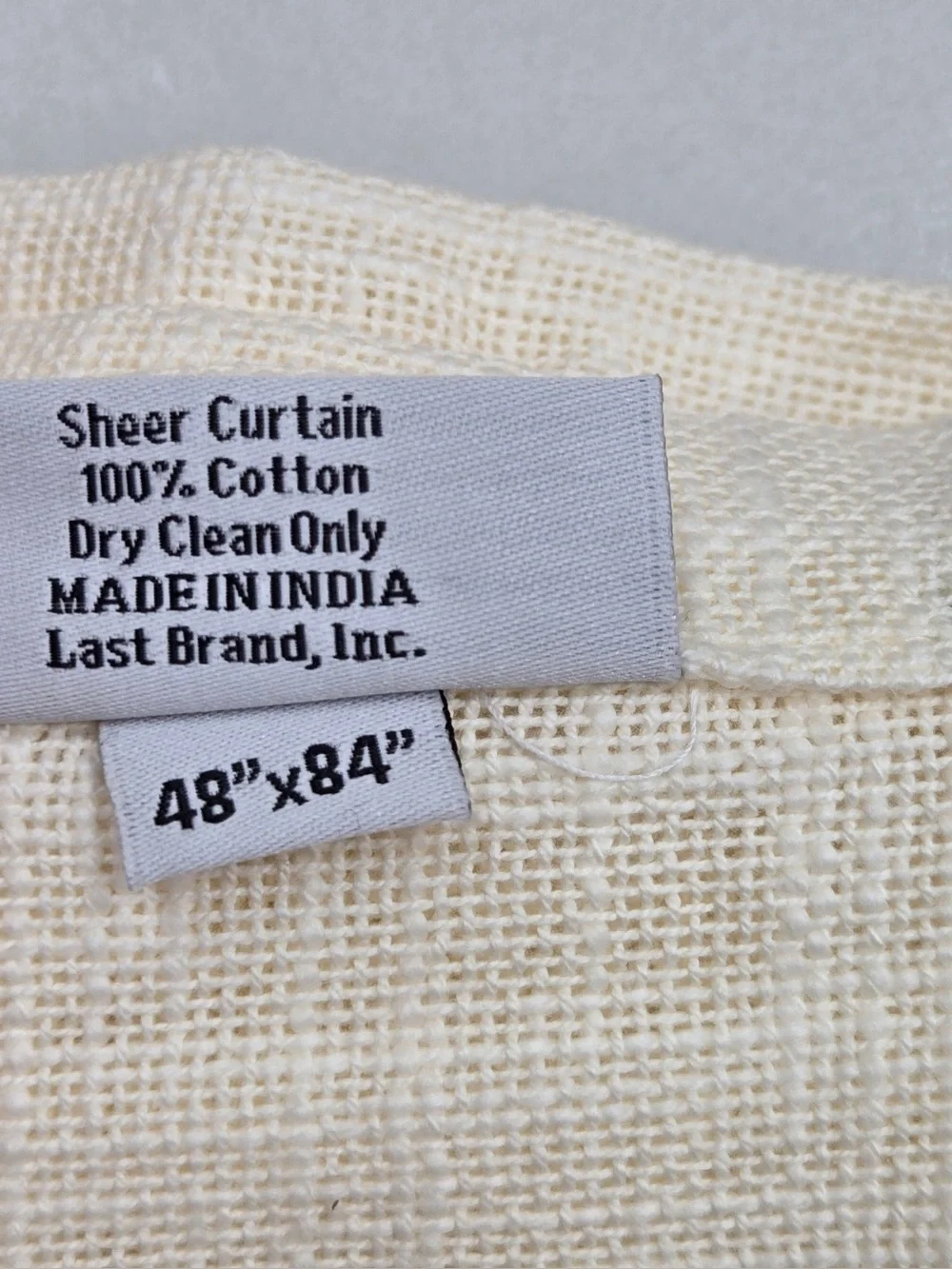 NWT QUINCE Set Of 4 48x84 Cotton Sheer Curtains Ivory 1082